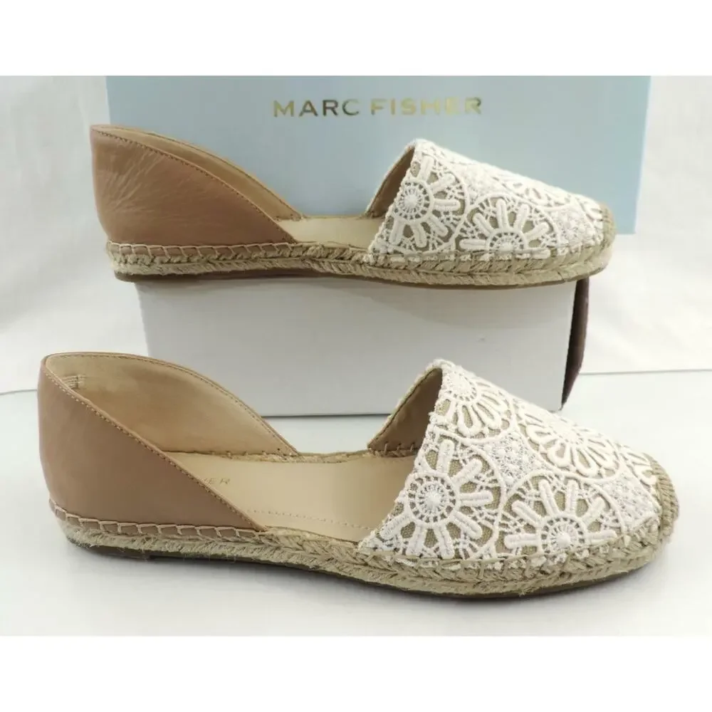 Marc Fisher Manda 3 Two Piece Espadrille Flats Natural Multi Fabric Size 8 - Picture 5 of 10